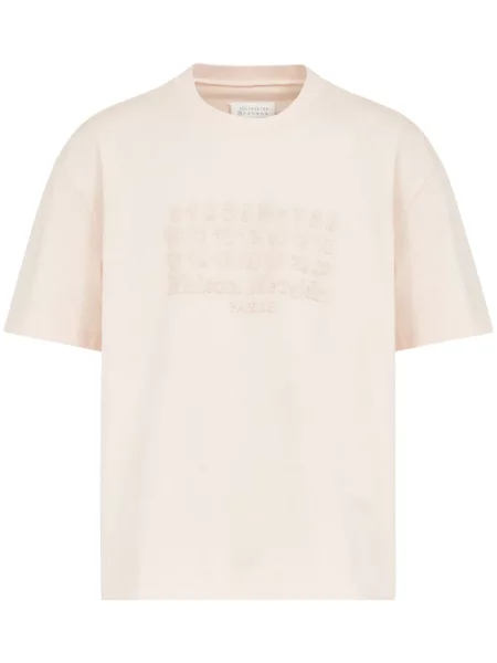 Tricou Maison Margiela cu broderie roz
