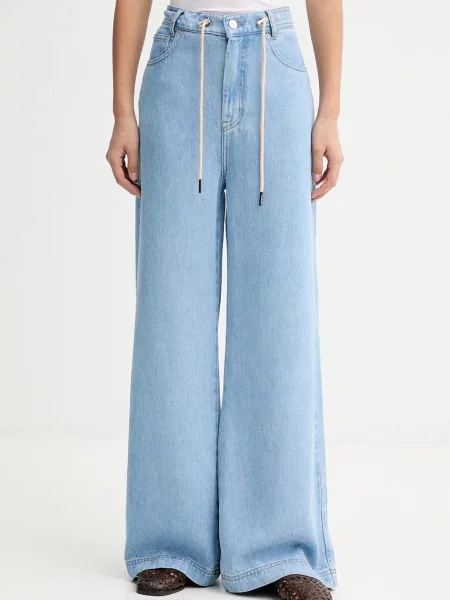 MUNTHE blugi wide leg pentru femei OBEY albastru