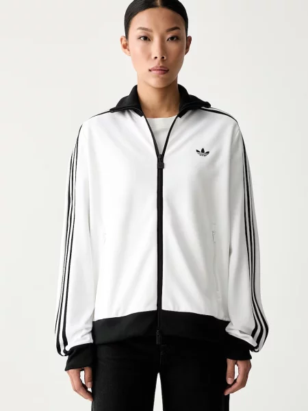 Adidas Originals hanorac cu pentru femei cu Beckenbauer alb