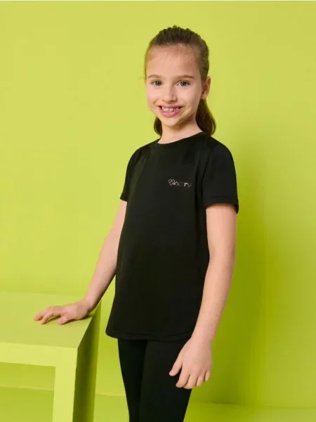 Sinsay Sportovní tričko z rychleschnoucí tkaniny Active černá