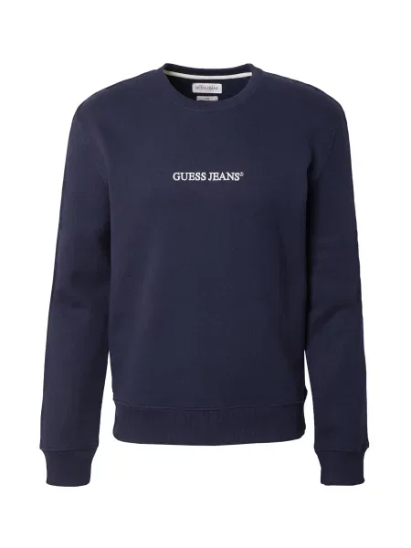 GUESS JEANS Sweater majica mornarsko plava bijela