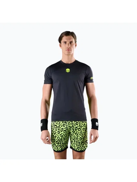 Мъжка тениска за тенис HYDROGEN Panther Tech Tee black/yellow черно