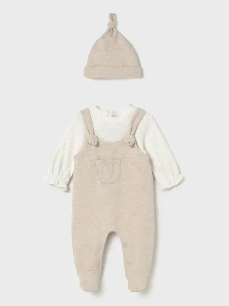 Mayoral Newborn Dupačky a detská čiapočka béžová
