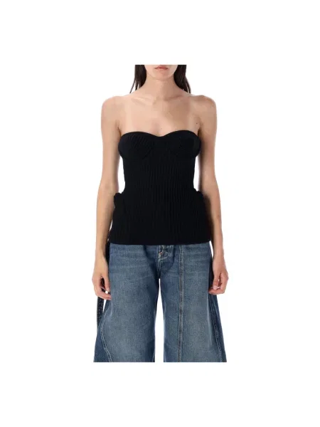 Top Jean Paul Gaultier wełniany czarny