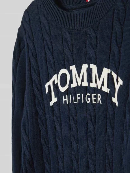 Regular Fit sweter z czystej bawełny Tommy Hilfiger granatowy