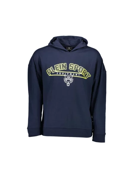 Bluza z kapturem Plein Sport z kapturem z długim rękawem niebieska