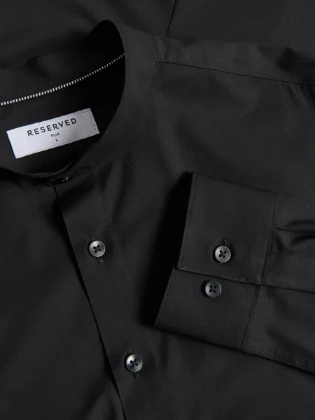 Reserved Сорочка slim fit із коміром-стійкою чорний