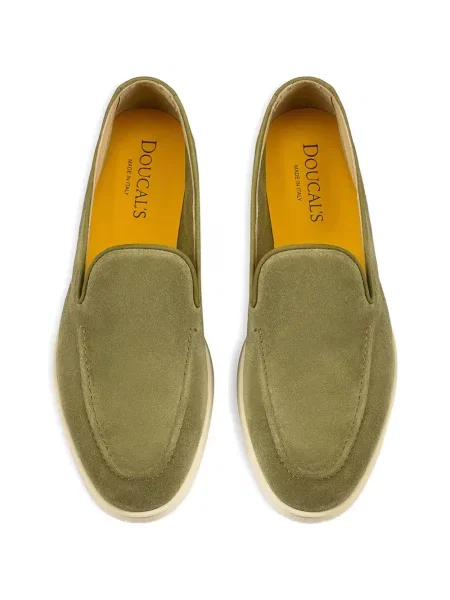 Pantofi loafer Doucal's din piele de căprioară verde