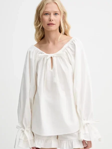 The Sleeper bluză din in uni bej