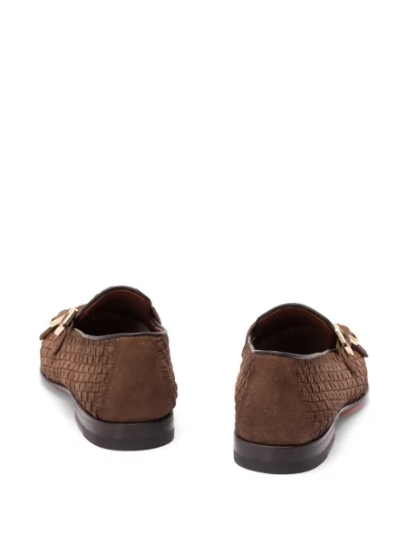 Pantofi loafer Santoni cu cataramă maro