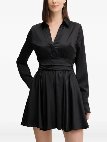 Μίνι φόρεμα Guess με λαιμόκοψη v μαύρο