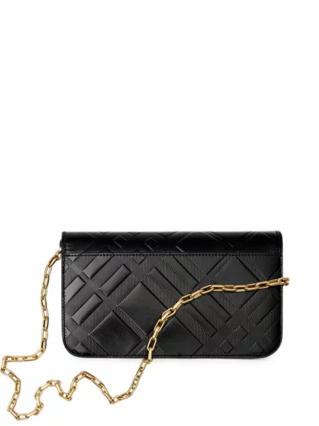 Colier Burberry în carouri cu bretele negru