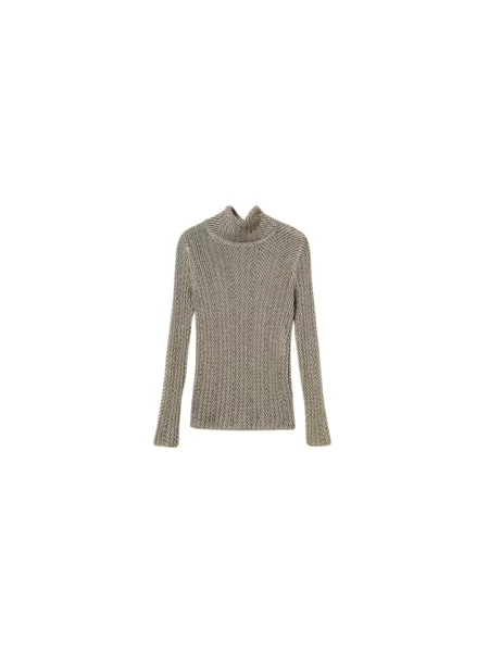Sweter z golfem Twinset do golfa szary
