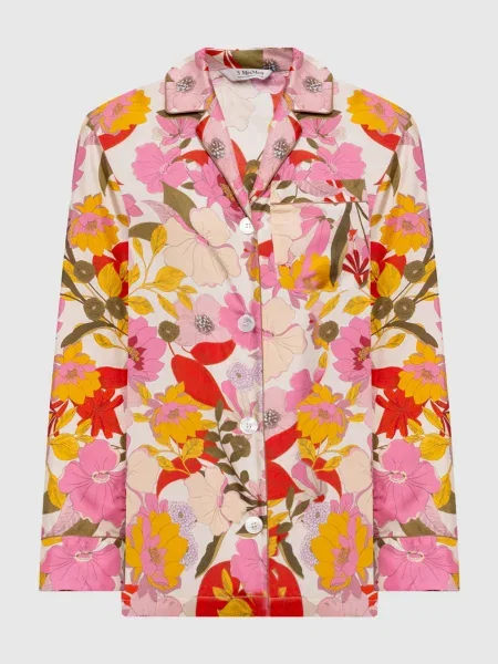 Блуза ALAN із шовку в квітковий принт Max Mara рожева