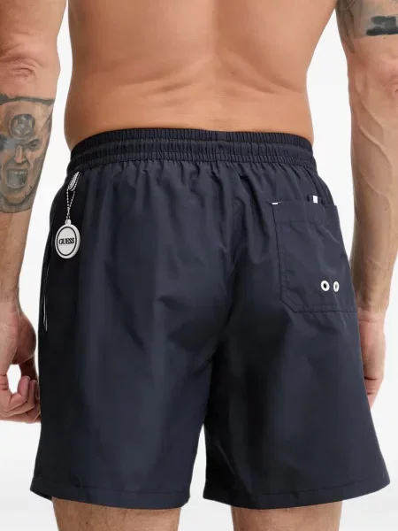 Slip de baie Guess cu autograf cu cordon albastru