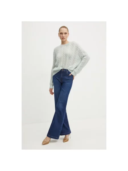 Sweter Twinset wełniany zielony