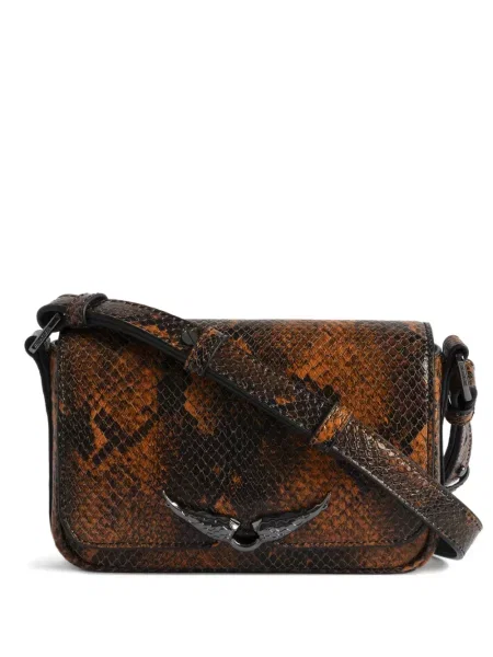Torebka crossbody Zadig&voltaire z nadrukiem z nadrukiem zwierzęcym pomarańczowa