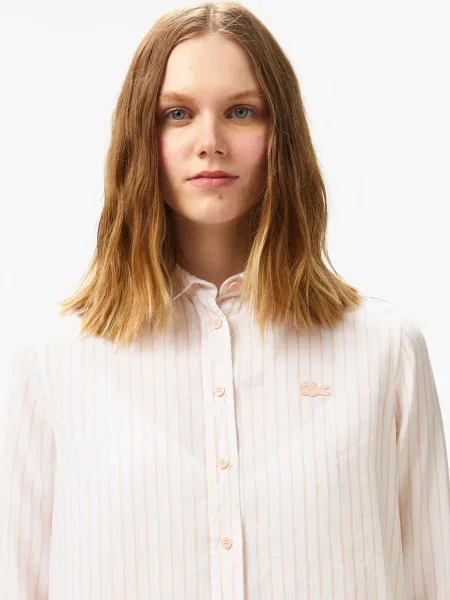 Лляна сорочка Lacoste бежева