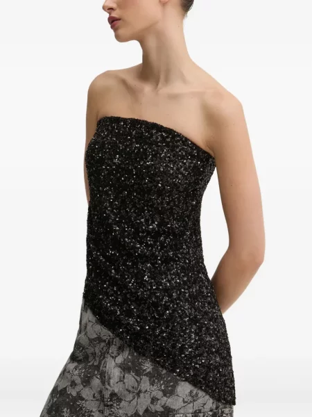 Top Aniye By cu paiete negru