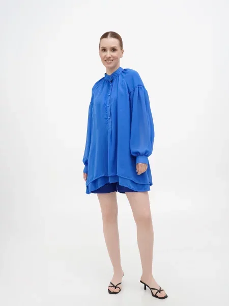 A LOT Блуза Віскоза/поліестер синій