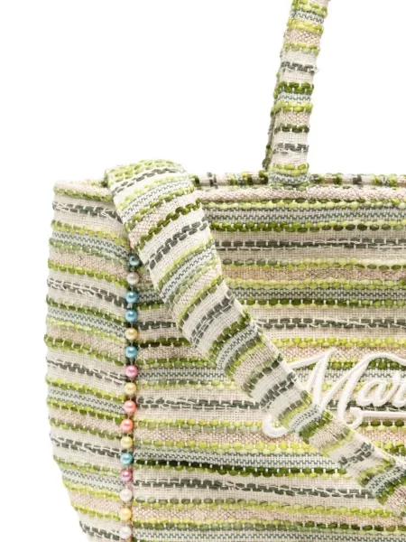 Geantă shopper Marc Ellis cu dungi verde