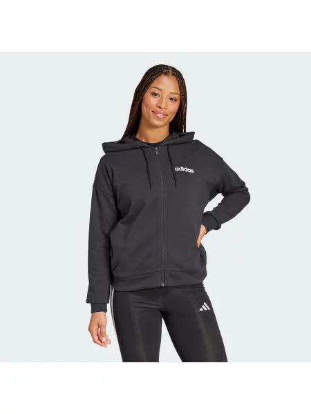 Bluza z kapturem Essentials Linear Full-Zip French Terry biała