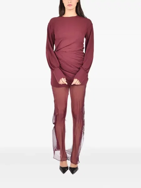 Rochie maxi Nensi Dojaka drapată lungă de costum roșu