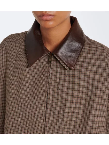 Geacă Prada de lână cu model pepito maro