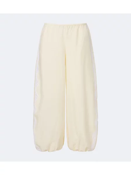 Pantaloni Posse cu broderie galben