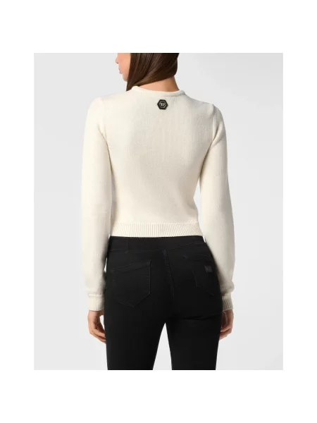 Sweter Philipp Plein wełniany typu teddy beżowy