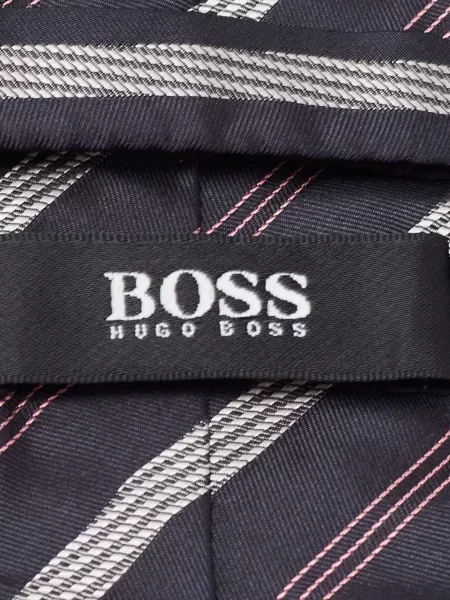 Μεταξωτή ριγέ γραβάτα Boss γραβάτες μπλε