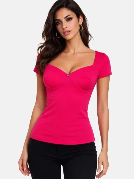 REGINA FASHION Tričko Sweetheart top' červená