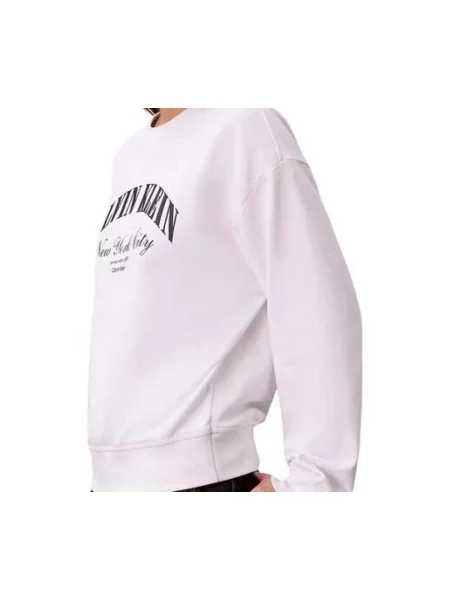 Calvin Klein Jeans Mikina Varsity tmavomodrá biela