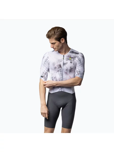 Мъжки костюм за колоездене Alé Mirror white бяло