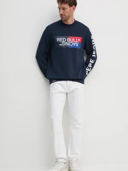 Кофта Red Bull Racing x Pepe Jeans Red Bull Racing x Pepe Jeans синій з принтом червоний