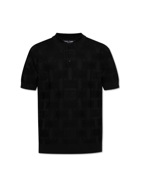 Koszulka polo Dolce And Gabbana z nadrukiem czarna