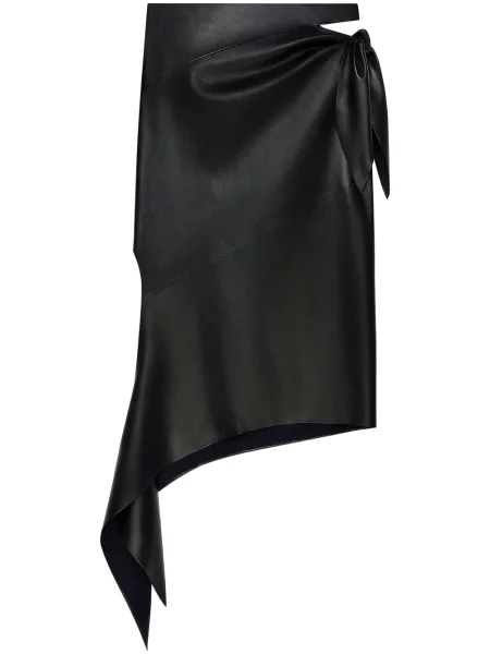 Spódnica skórzana Courreges czarna