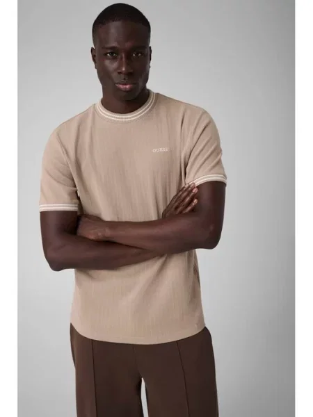 Guess T-Shirt Λευκό μπεζ