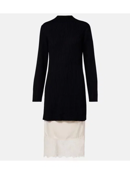 Rochie Staud de lână de costum negru