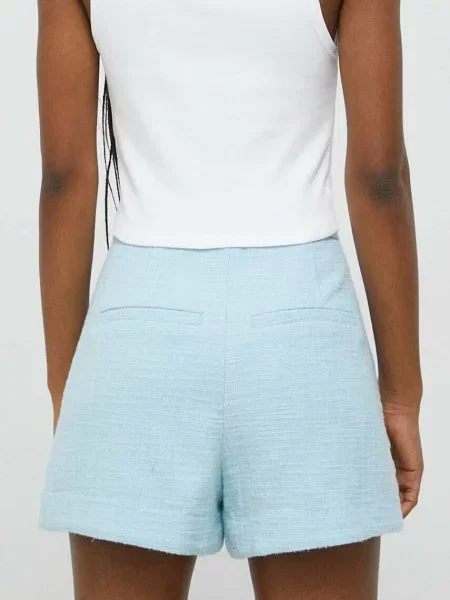 Kraťasy Abercrombie & Fitch hladké high waist modré
