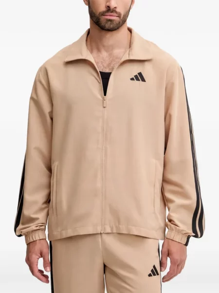 Futó kerek nyakú hálós cipzáras melegítő felső Adidas fekete