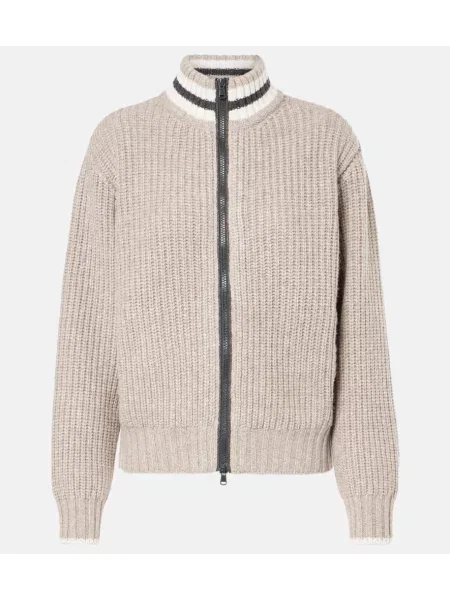 Kardigan Brunello Cucinelli wełniany szary