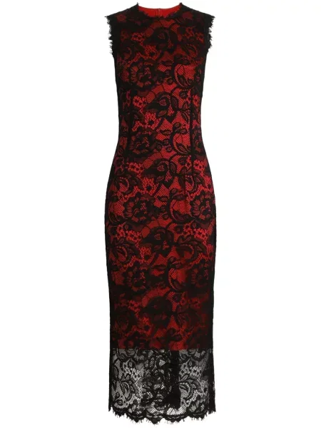 Rochie midi Dolce & Gabbana cu model floral din dantelă până la genunchi negru