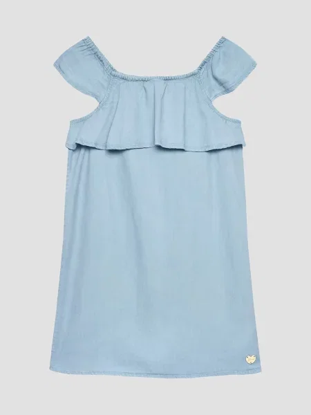 Дитяча Сукня міді GUESS Kids ліоцелл блакитний