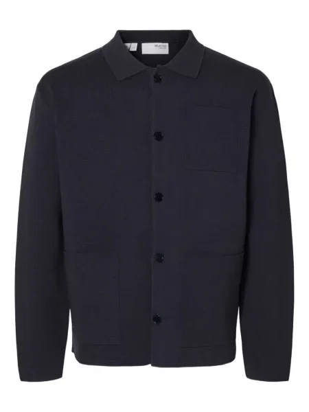 Gulerat cardigan Selected albastru