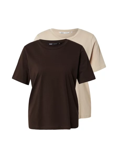ONLY Tricou ONLONLY / maro mokka bej
