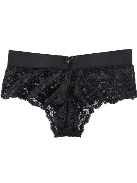Figi panty z subtelnej koronki czarne