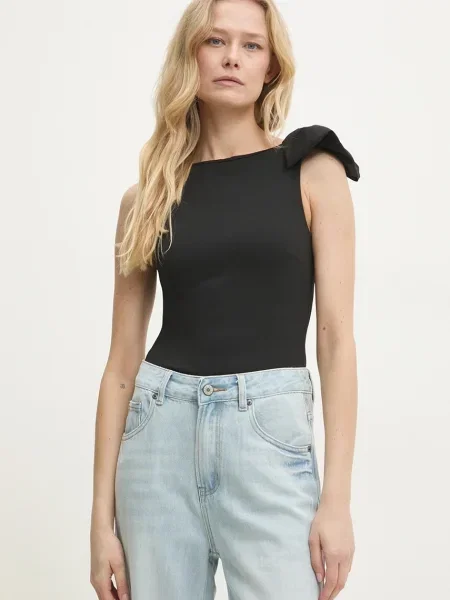 Боди Answear Lab дамско с изчистен дизайн черно