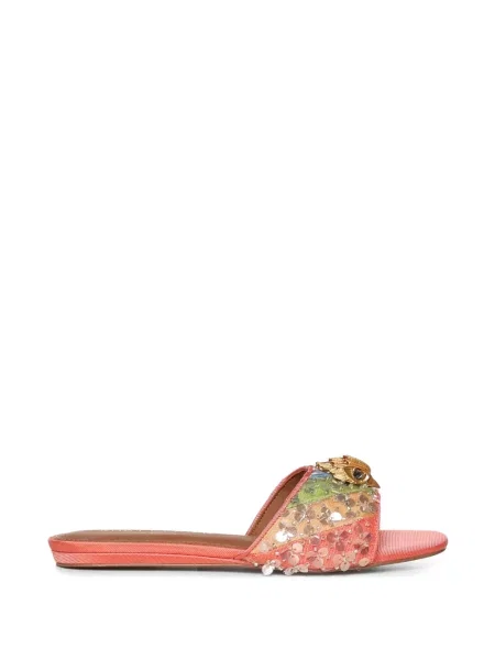 Sandale Kurt Geiger London cu paiete fără toc roz