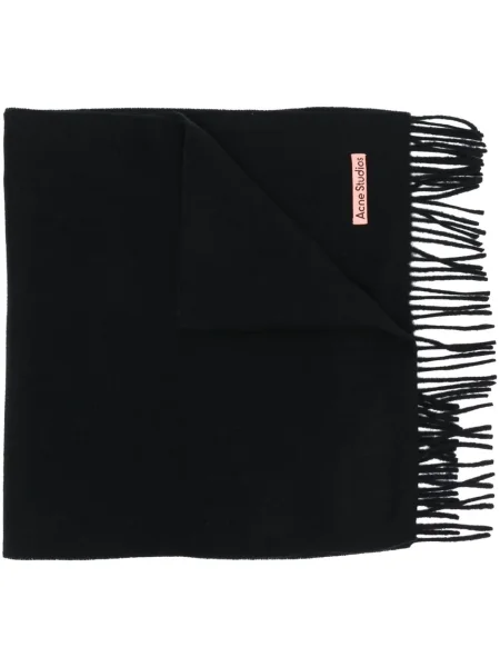 Fular Acne Studios cu franjuri de lână negru